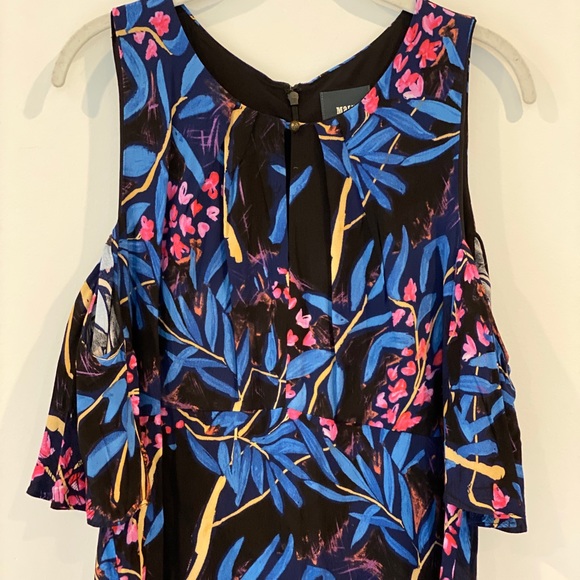 Anthropologie Blue Cold Shoulder Midi Dress - Picture 3 of 8